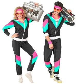 80's Black Shell Suit Costume