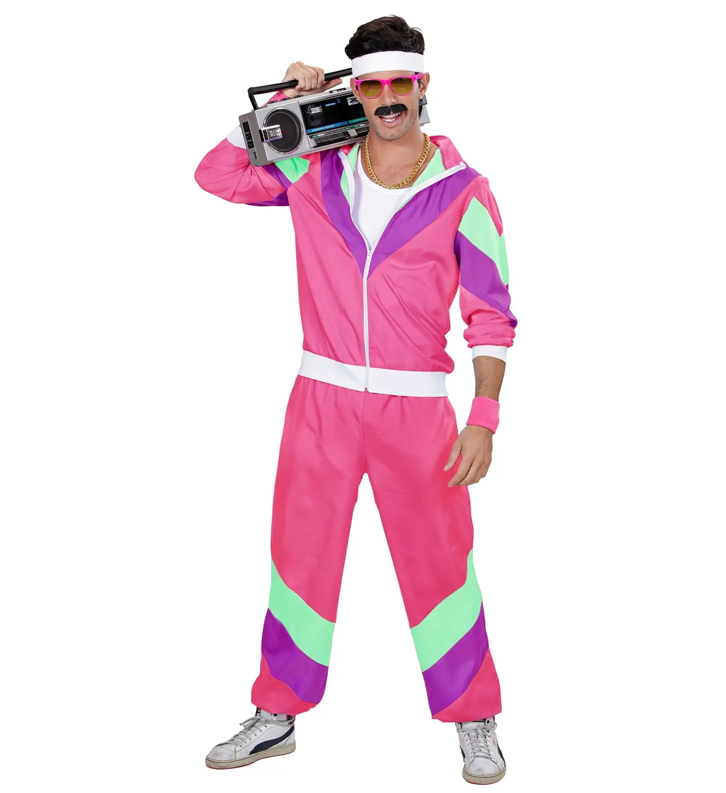 80's Pink Shell Suit Costume Unisex
