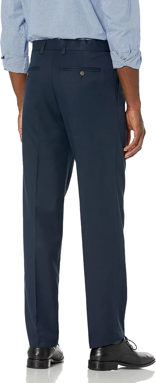 Amazon Essentials Men's Classic-Fit Expandable-Waist Pleated Dress Pant