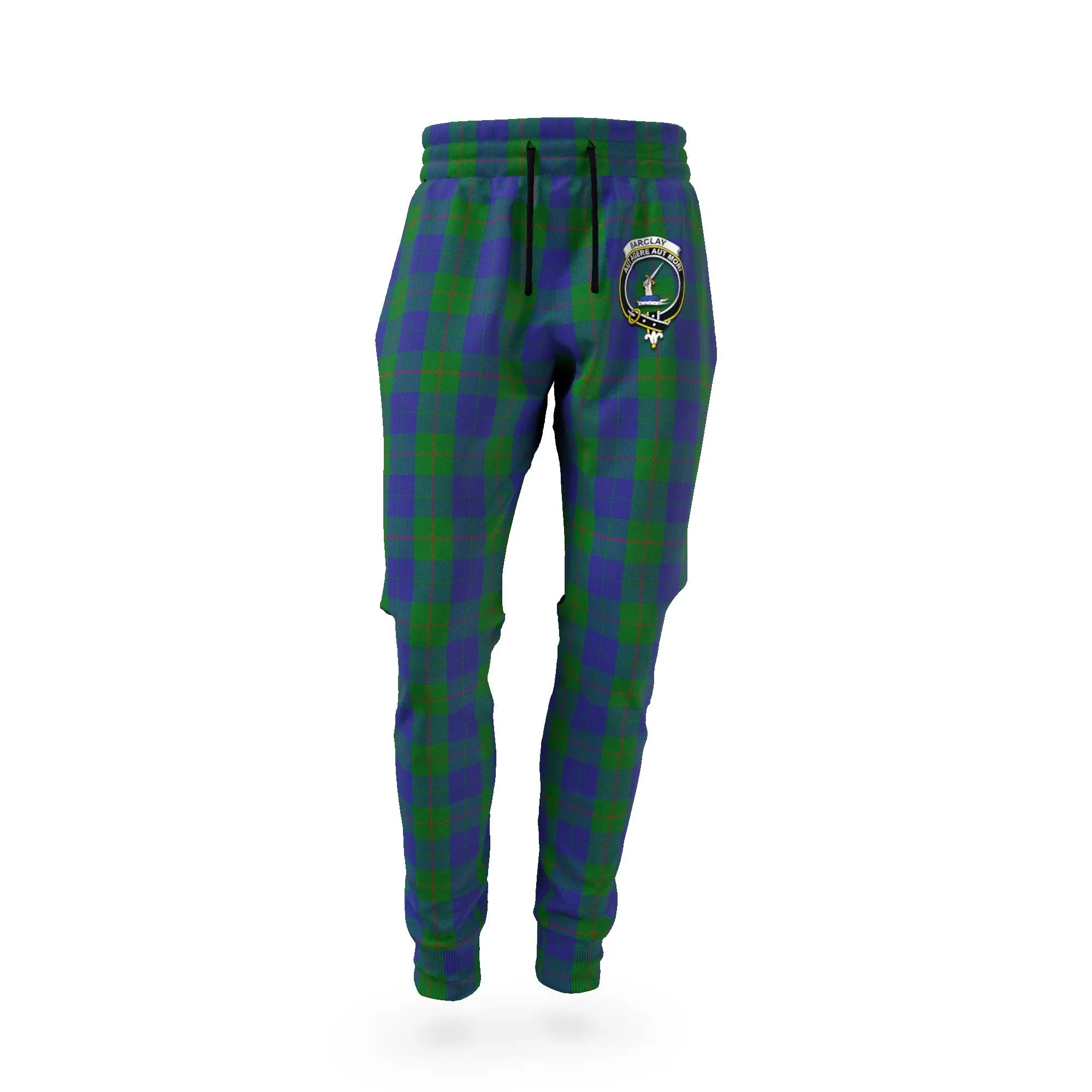Barclay Tartan Joggers Pants with Family Crest