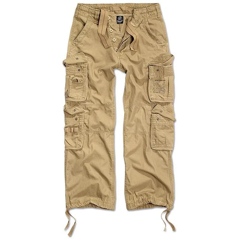 Brandit Pure Vintage Elastic Waist Pants, Beige