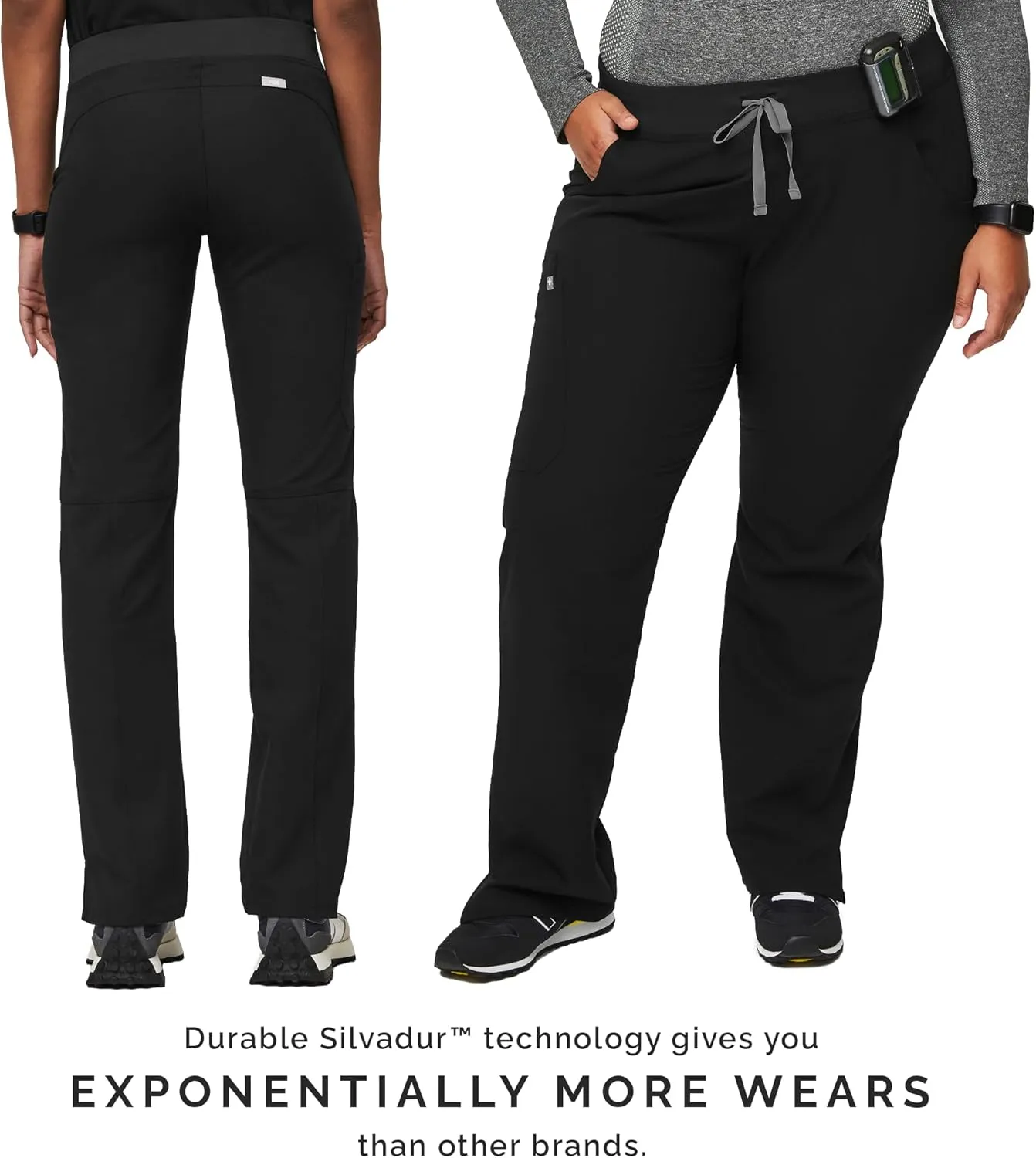 FIGS Kade Cargo Scrub Pants for Women  Classic Fit, Straight Leg, 4 Pockets, Yoga Waistband, Anti-Wrinkle Women Scrub Pants