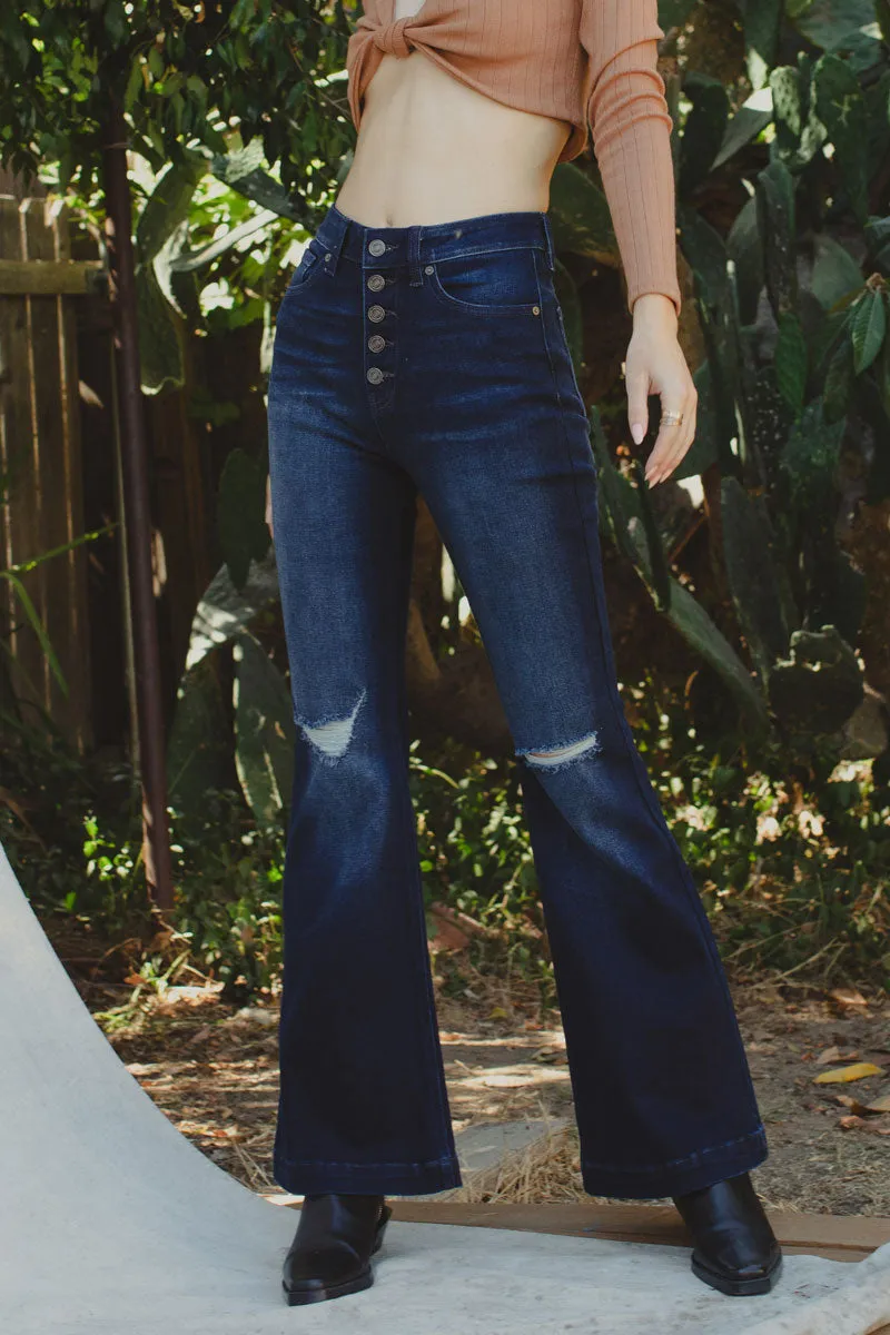 Final Sale✨Dixie Kancan  Flare Jeans Dark Wash