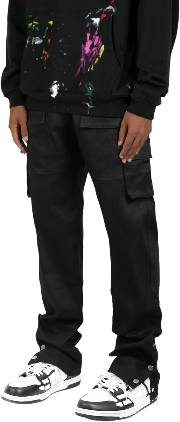 GINGTTO Men's Casual Cargo Pants Drawstring Elastic Waist Work Pants Hiking Jogger Multi Pockets