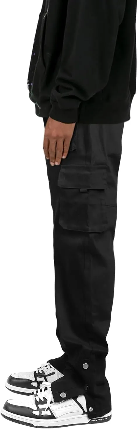 GINGTTO Men's Casual Cargo Pants Drawstring Elastic Waist Work Pants Hiking Jogger Multi Pockets