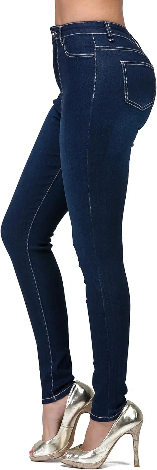 High Waisted-Rise Colored Stretch Skinny Destroyed Ripped Distressed Jeans for Women Olive Mustard RED