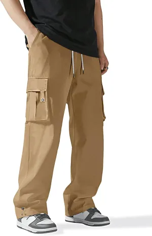 HOTake Cargo Pants for Men Drawstring Elastic Waist Mens Baggy Pants Hiking Joggers Sweatpants