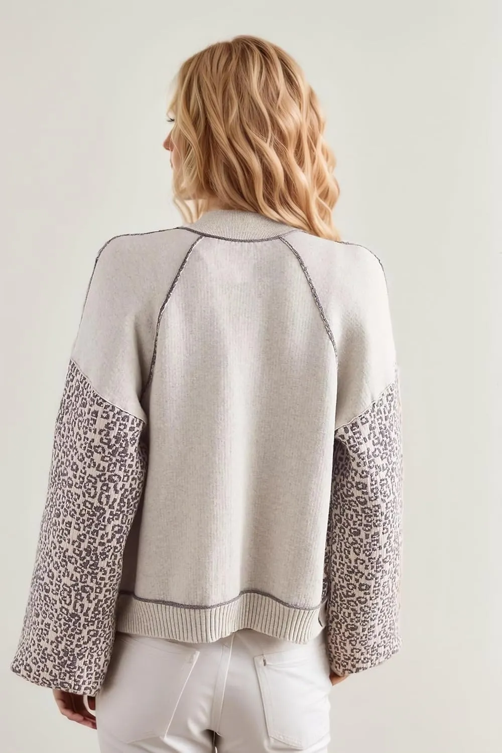 Kedera Womens Leopard Cardigan Sweaters Open Front Button Down Chunky Knit Ladies Sweater Jackets 2024 Fall Outfits