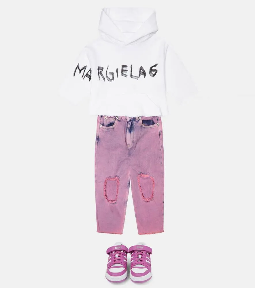 MM6 Maison Margiela distressed jeans, pink