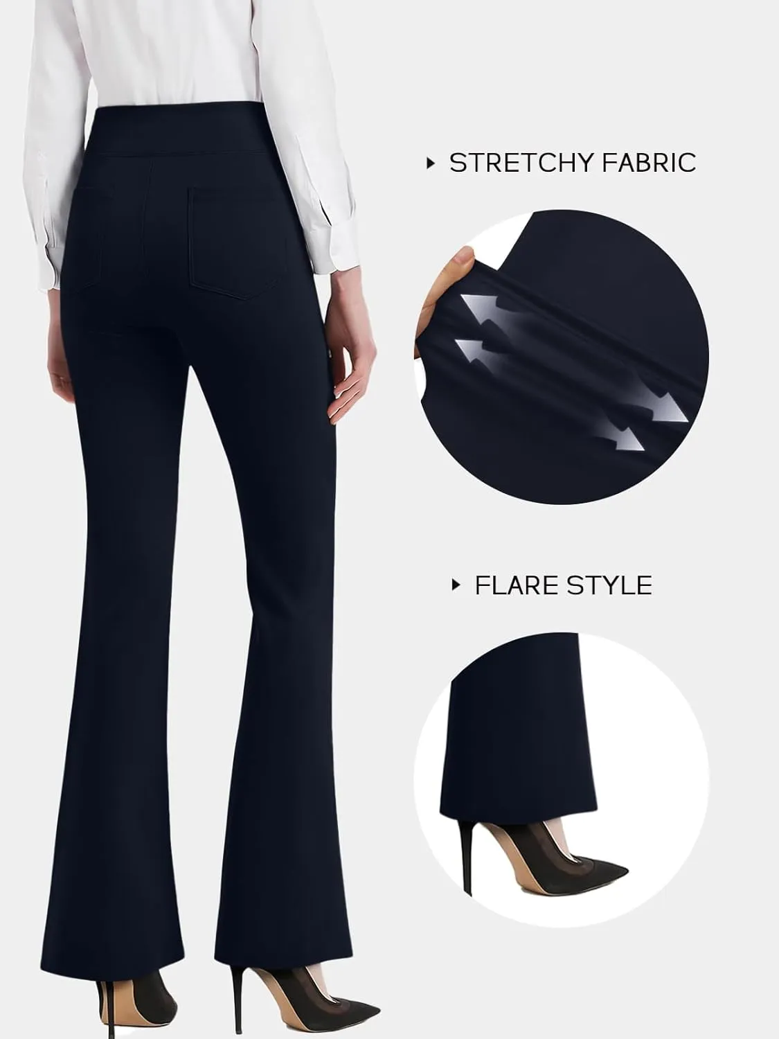 NIMIN Womens Dress Work Pants High Waisted Flare Casual Slacks Stretchy Boot Cut Yoga Trousers with Pockets 2025