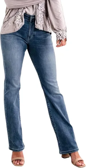 Oprah's Favorite Jeans Baggy Jeans High Waisted Wide Leg Straight Stretchy Denim Pants with Patch Pockets