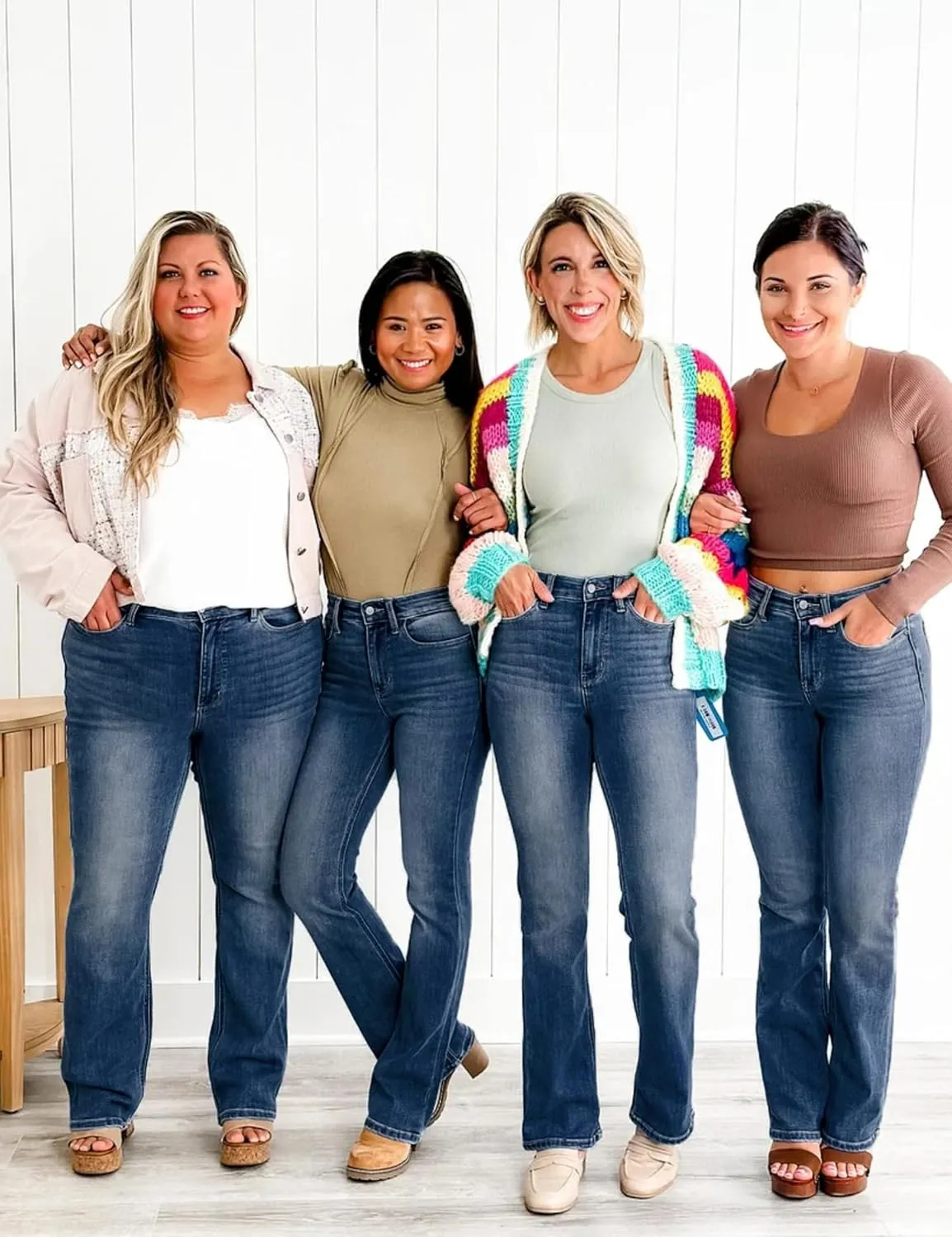 Oprah's Favorite Jeans Baggy Jeans High Waisted Wide Leg Straight Stretchy Denim Pants with Patch Pockets