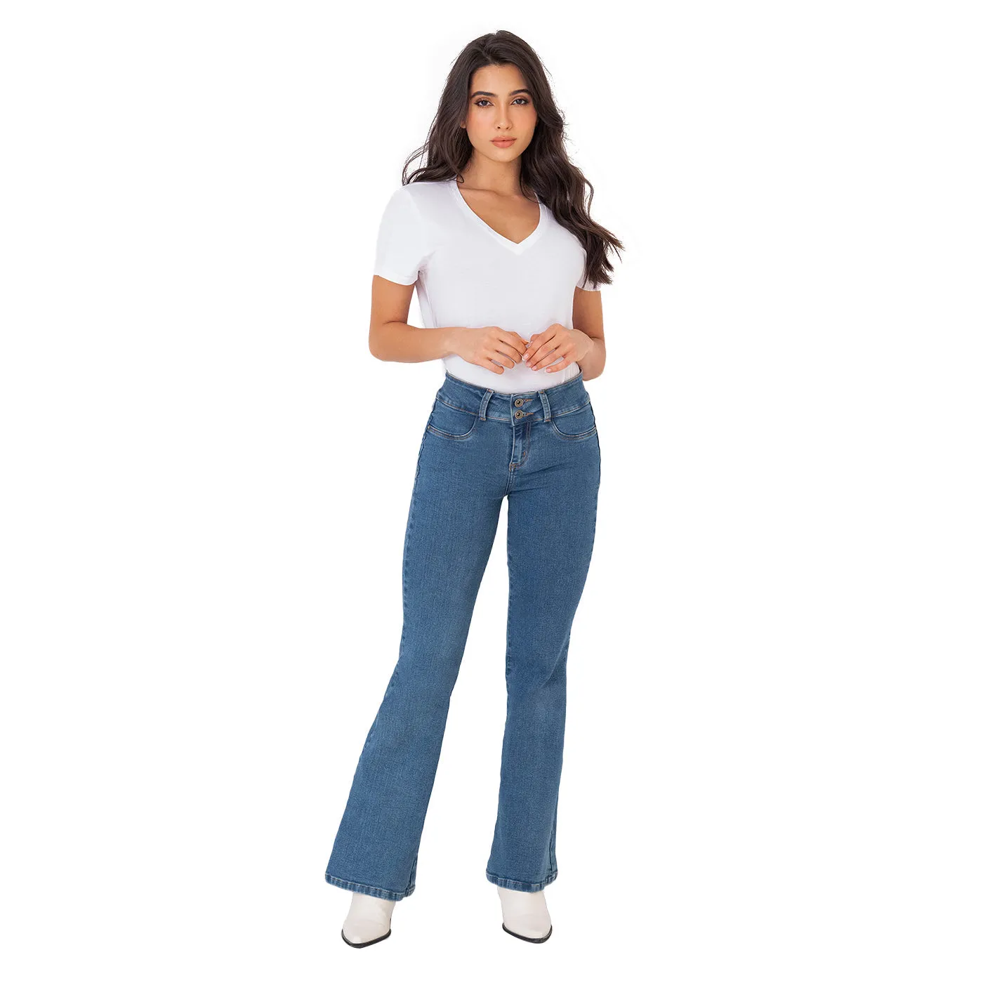 Regular Rise Butt Lift Flare Colombian Jeans with Removable Pads LOWLA 212357