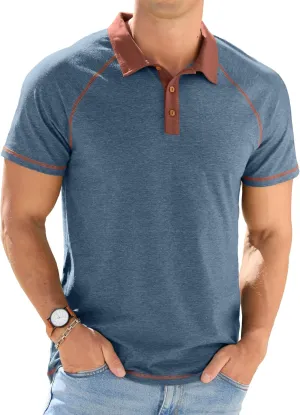 Sailwind Mens Short Sleeve Polo Shirts Cotton Golf Shirts Fashion Casual Raglan