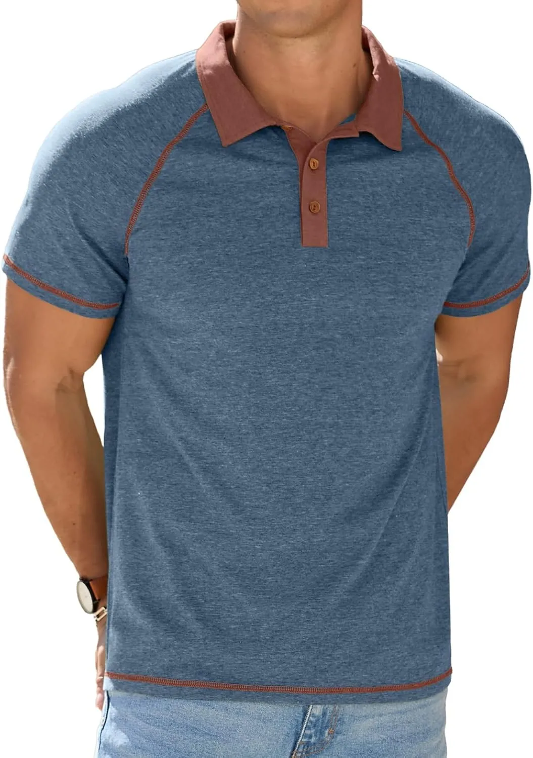 Sailwind Mens Short Sleeve Polo Shirts Cotton Golf Shirts Fashion Casual Raglan
