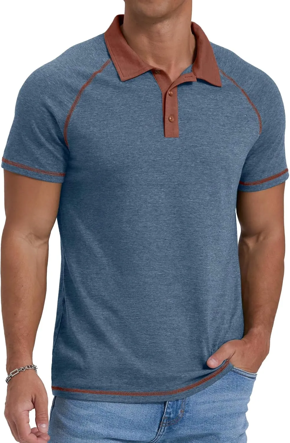 Sailwind Mens Short Sleeve Polo Shirts Cotton Golf Shirts Fashion Casual Raglan