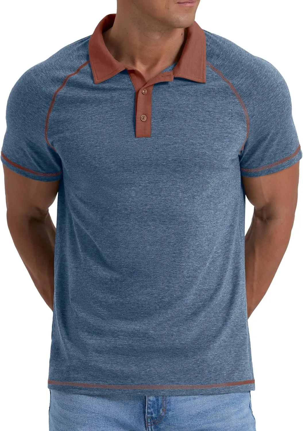 Sailwind Mens Short Sleeve Polo Shirts Cotton Golf Shirts Fashion Casual Raglan