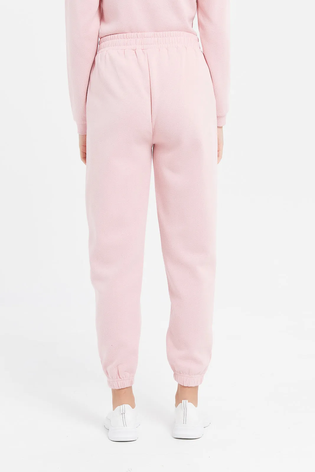Senior Girls Pink Printed Track Pants