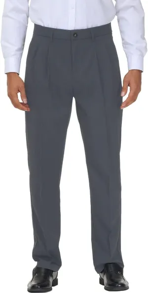 Soojun Men's Flex Pleated Front Classic Fit Dress Pants