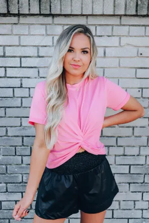 Spiral Knot Crop Top - Bubblegum