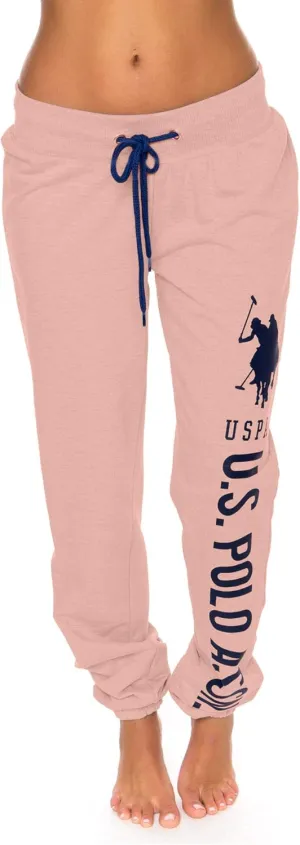U.S. Polo Assn. Womens Sweatpants - Women Joggers Sweats with Logo Print - French Terry Poly-Cotton