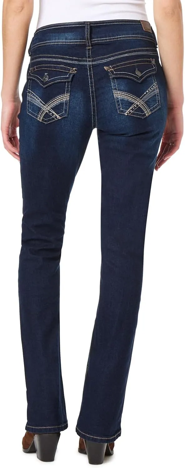 WallFlower Luscious Curvy Bootcut Jeans for Women Mid-Rise Insta Stretch Denim in Petite, Midsize, Plus Size, Juniors Jeans