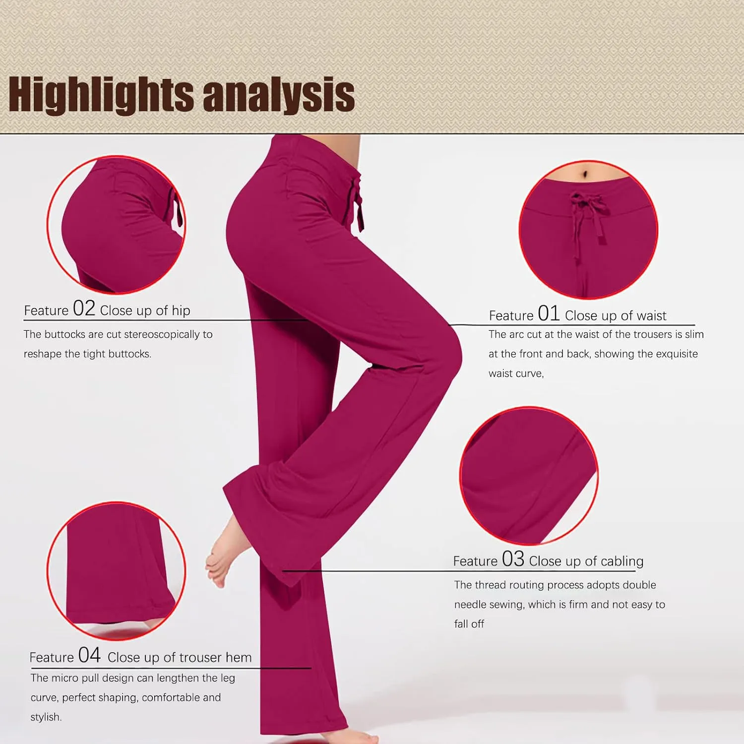 Wide Leg Yoga Pants for Women High Waisted Bootcut Leggings Comfy Flare Lounge Pants Casual Loose Yoga Leggings